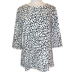 Alfani Boat Neck 3/4 Sleeve Printed Top